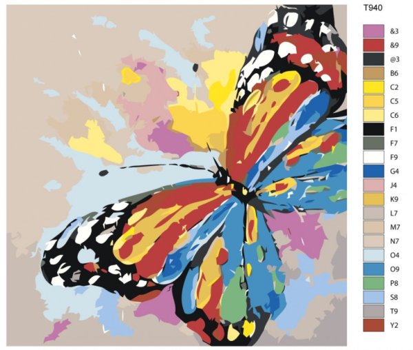 Бабочка красками