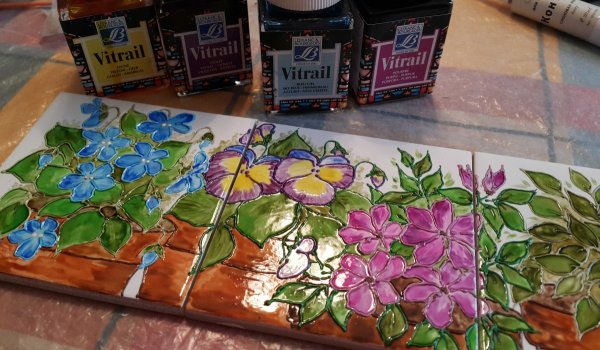 Роспись керамической плитки акриловыми красками