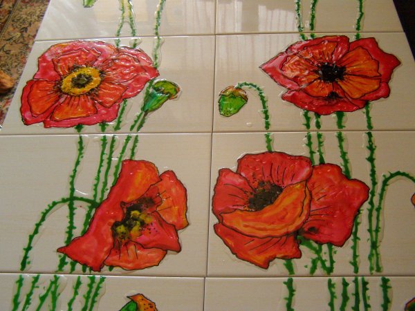 Плитка панно маки