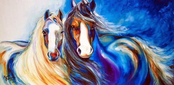 Лошадь картина абстракция