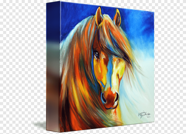 Лошадь на холсте акриловыми красками