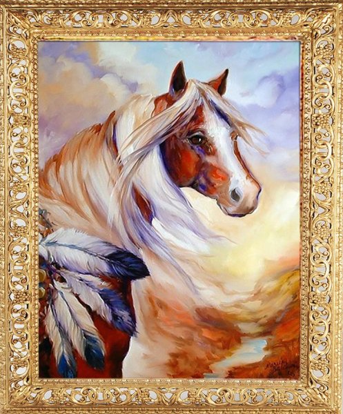 Лошадь акрилом на холсте