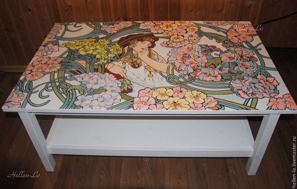 Декор старого журнального столика