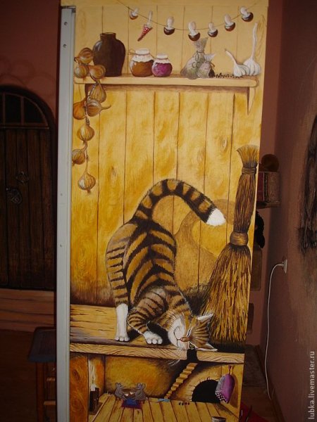 Роспись мебели котами