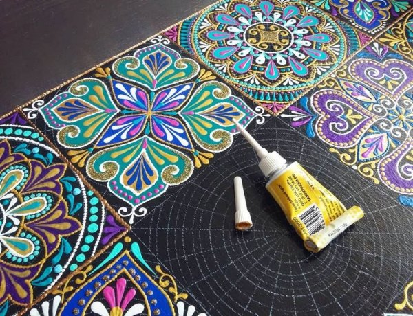 Точечная роспись керамической плитки