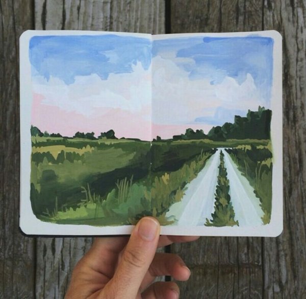 Пейзаж в скетчбуке