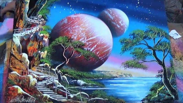 Рисование аэрозольными красками