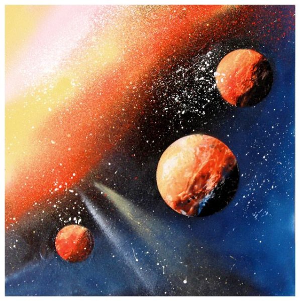 Космос аэрозольными красками