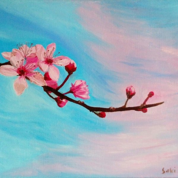 Сакура акрилом
