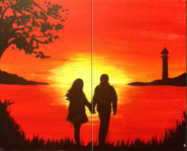 Силуэты влюбленных