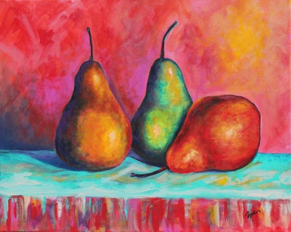 Натюрморт с фруктами акрилом