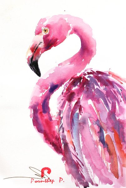 Картины красками Фламинго