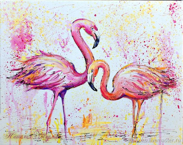 Розовый Фламинго акрил