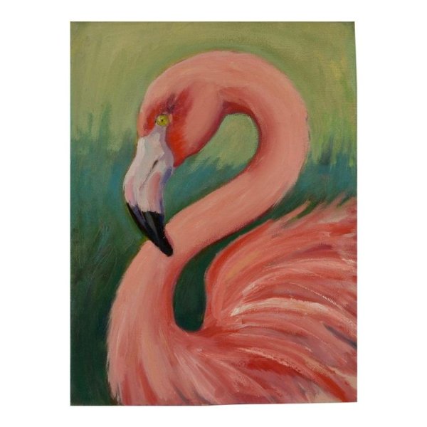 Фламинго маслом на холсте