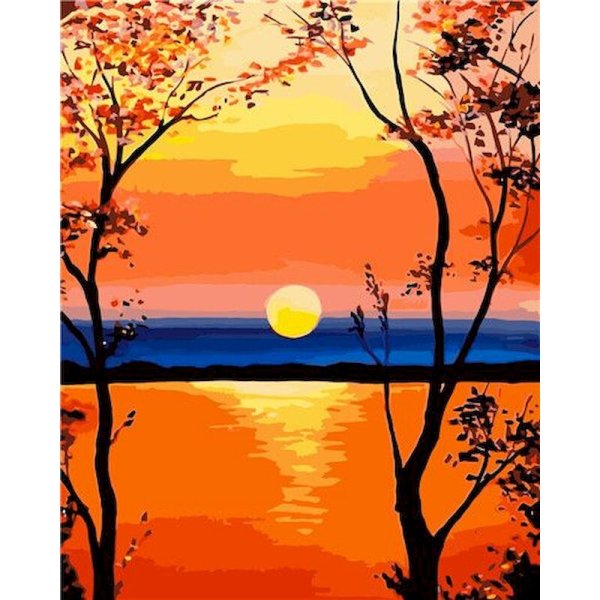 Пейзаж красками