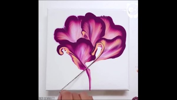 Рисование акрилом цепочками