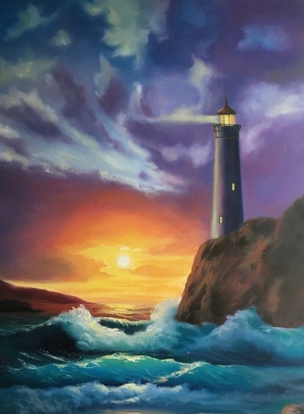 Морской пейзаж с маяком