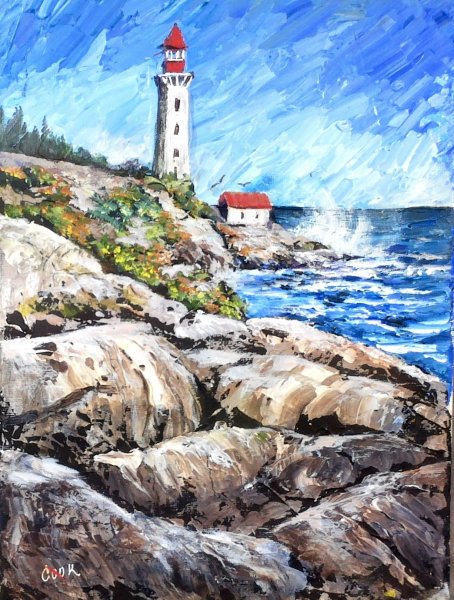 Маяк мастихином картины