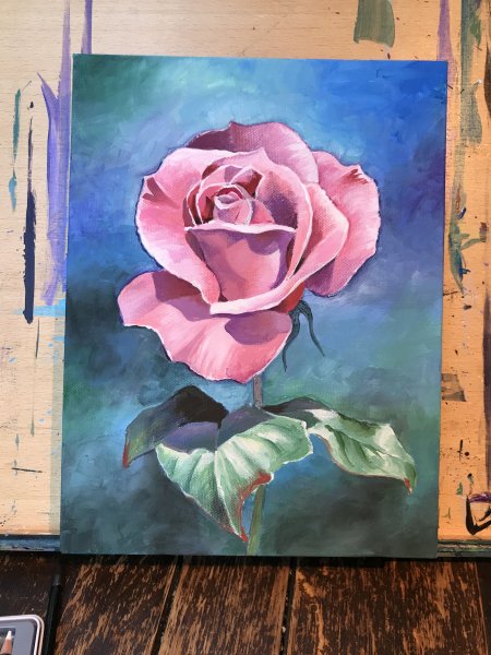 Розы акрилом