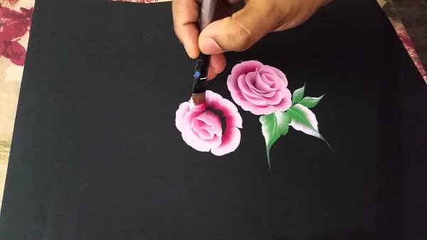 Техника рисования розы акрилом