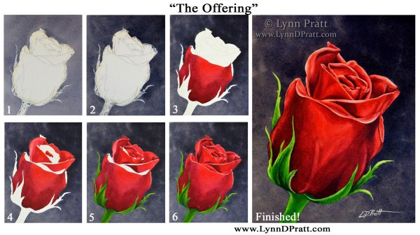 Розы гуашью для начинающих