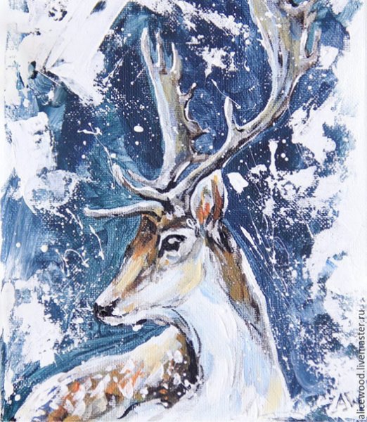 Северный олень живопись