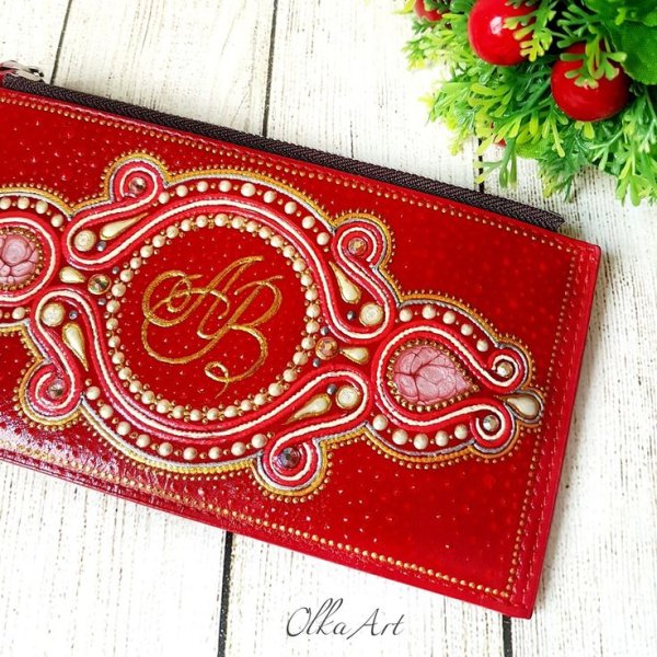 Кожаный кошелек с принтом Ван Гог