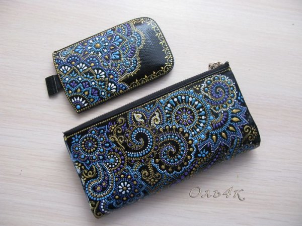 Точечная роспись кошельков узоры