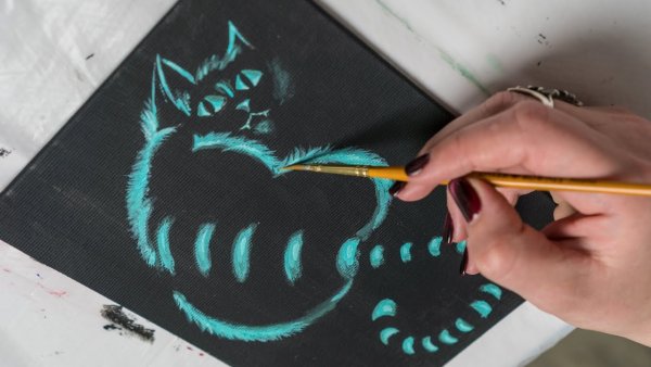 Неон рисунок на бумаге