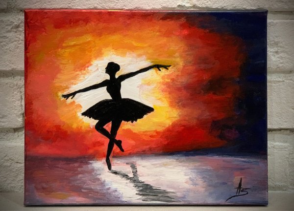 Балерина красками для детей