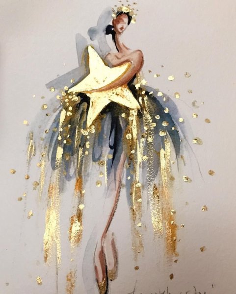Картина балерина с поталью