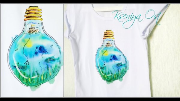 Роспись на одежде лампочка