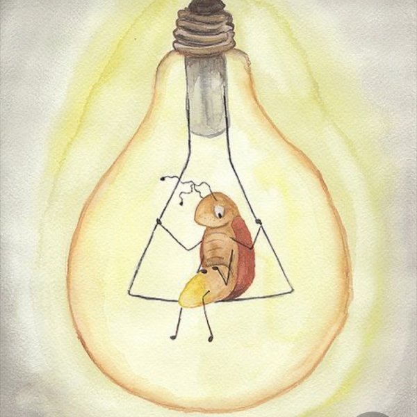 Лампочка акварель