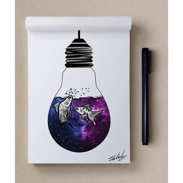 Идеи для рисования маркерами космос