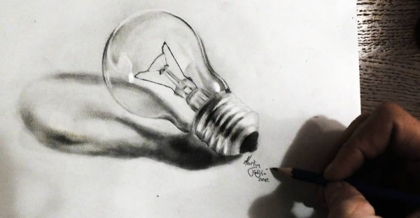 3д предметы карандашом