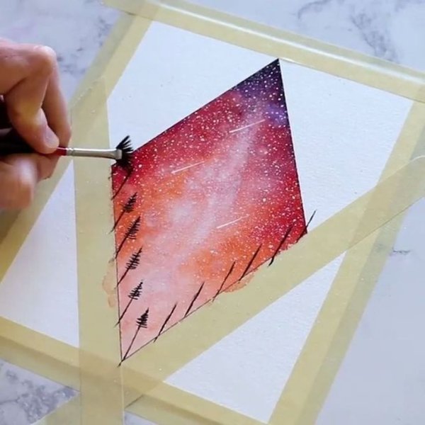 Акрил на акварельной бумаге