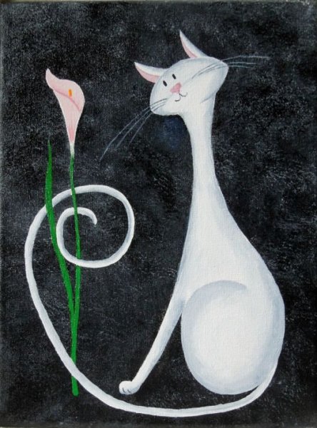 Кот акрилом