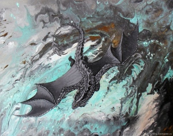 Дракон картина акрилом