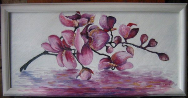 Картины из шерсти орхидеи