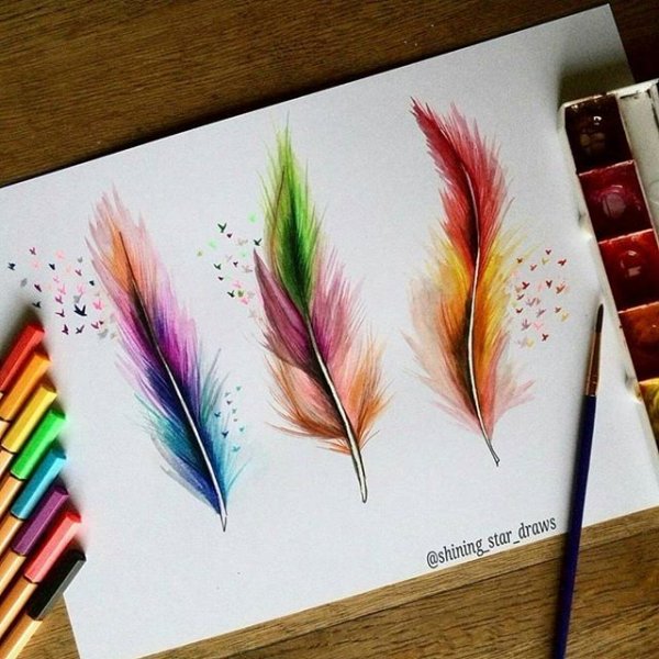 Рисование акварельными карандашами