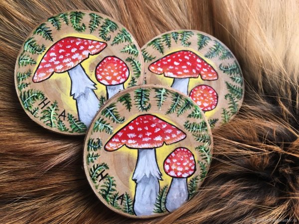 Роспись деревянных спилов