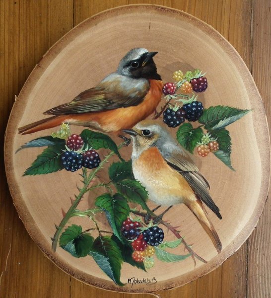 Рисование акрилом по дереву