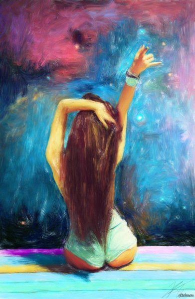 Танцующая девушка акварель