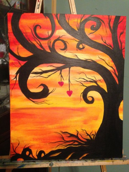 Рисование акрилом на дереве