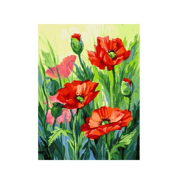 Цветы акрилом на холсте