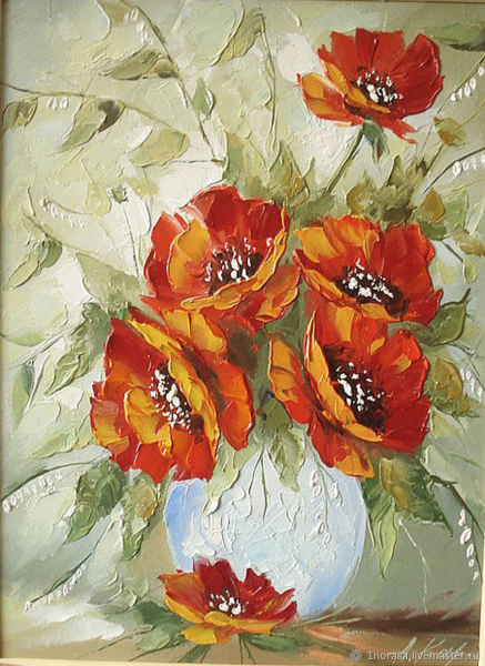 Картина маки мастихином