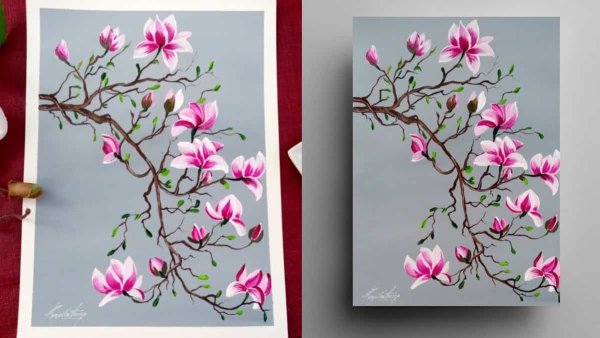 Цветы ветки акриловые