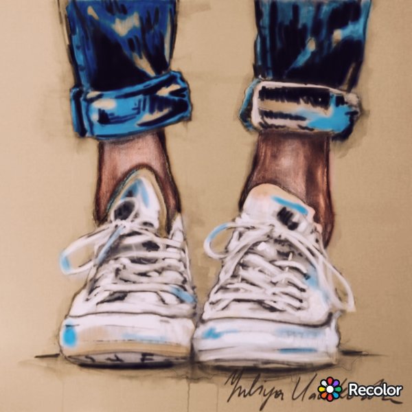 Кроссовки акварелью