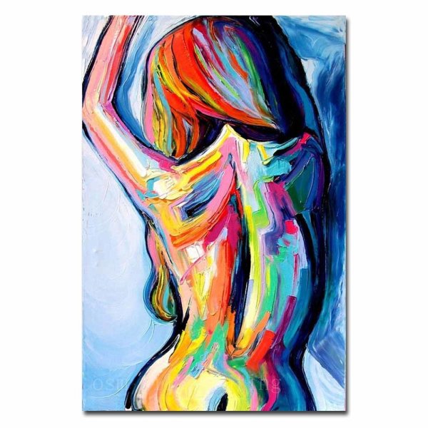 Фигуры девушки абстракция маслом