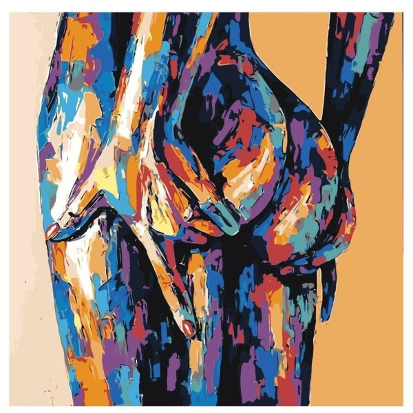 Женское тело акрилом на холсте